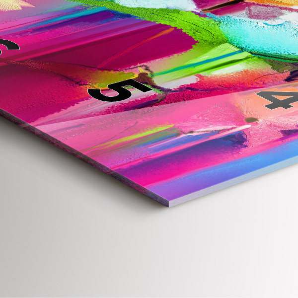 Ceas pătrat de perete din sticlă Flori abstracte