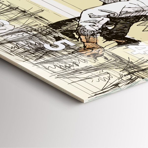 Ceas pătrat de perete din sticlă Femeie care culege orez