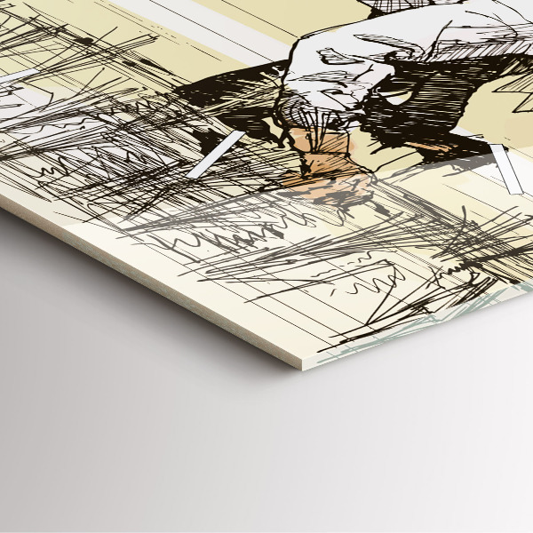 Ceas pătrat de perete din sticlă Femeie care culege orez