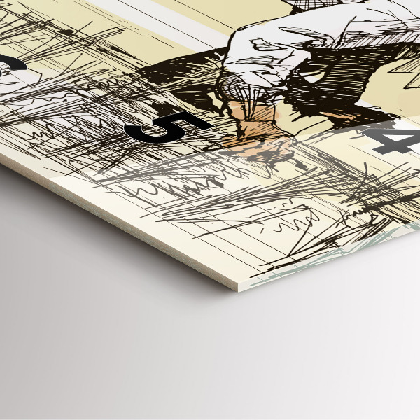 Ceas pătrat de perete din sticlă Femeie care culege orez