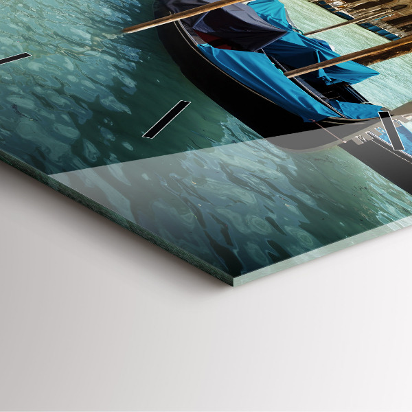 Ceas pătrat de perete din sticlă Gondole Veneția Italia