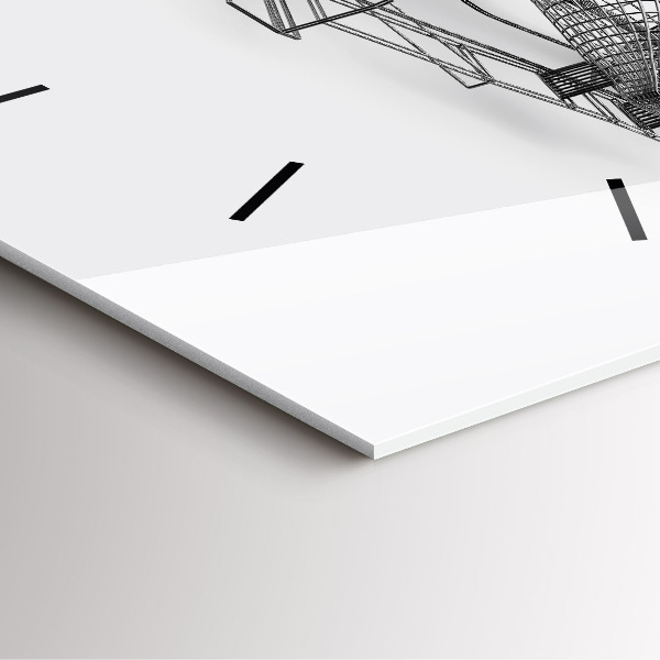 Ceas pătrat de perete din sticlă Design mașină F1