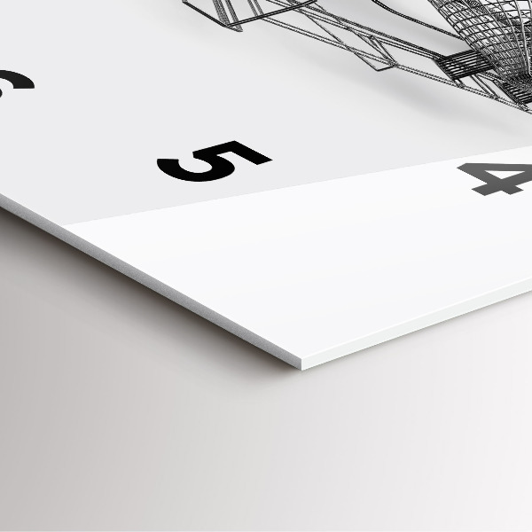 Ceas pătrat de perete din sticlă Design mașină F1