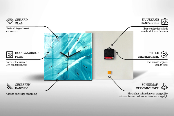 Ceas pătrat de perete din sticlă Route 66 SUA