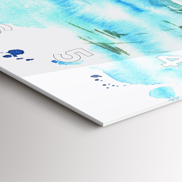 Ceas pătrat de perete din sticlă Imaginea unei insule pustie