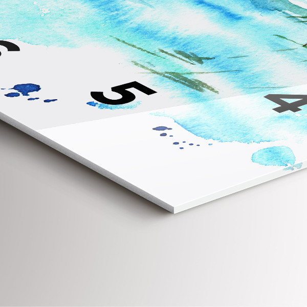 Ceas pătrat de perete din sticlă Imaginea unei insule pustie