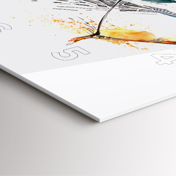 Ceas pătrat de perete din sticlă Războinic în timpul vânătorii