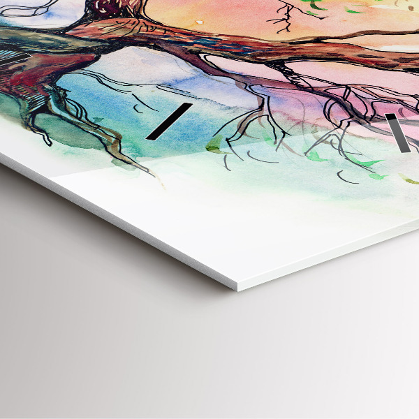 Ceas pătrat de perete din sticlă Inima copacului naturii