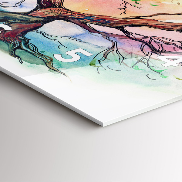 Ceas pătrat de perete din sticlă Inima copacului naturii