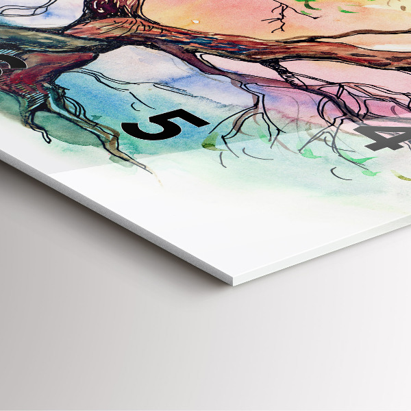 Ceas pătrat de perete din sticlă Inima copacului naturii