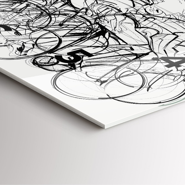 Ceas pătrat de perete din sticlă Desen cursa de ciclism