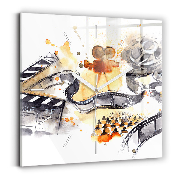 Ceas pătrat de perete din sticlă Cinematografia camerei