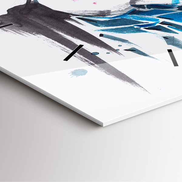 Ceas pătrat de perete din sticlă Femeia se confruntă cu abstracția