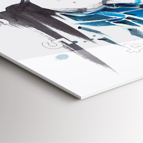 Ceas pătrat de perete din sticlă Femeia se confruntă cu abstracția