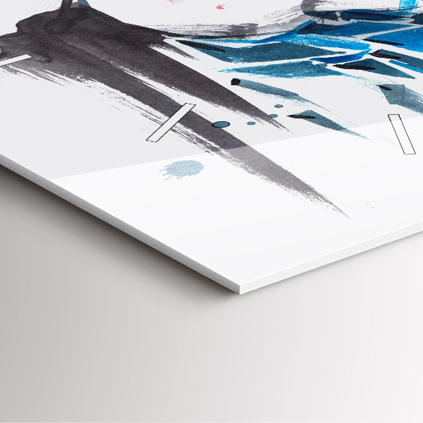 Ceas pătrat de perete din sticlă Femeia se confruntă cu abstracția