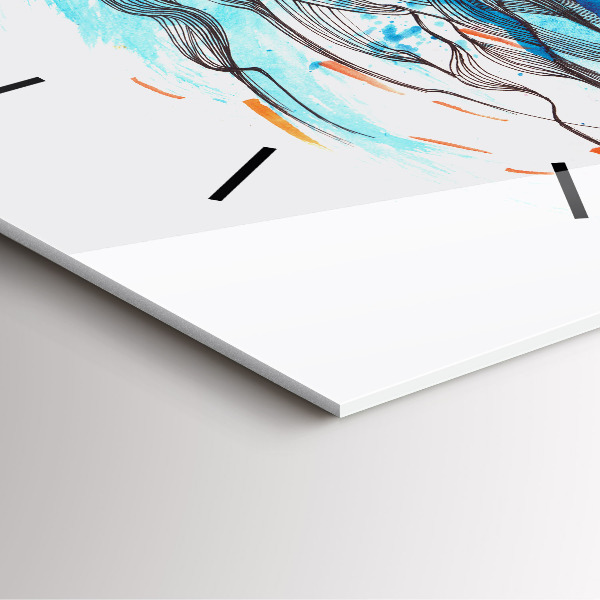 Ceas pătrat de perete din sticlă Ilustrație pentru căști