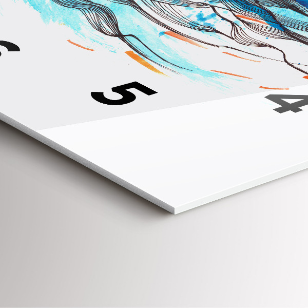 Ceas pătrat de perete din sticlă Ilustrație pentru căști