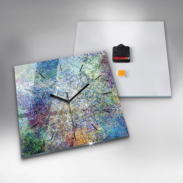 Ceas pătrat de perete din sticlă Abstracția - Emoții