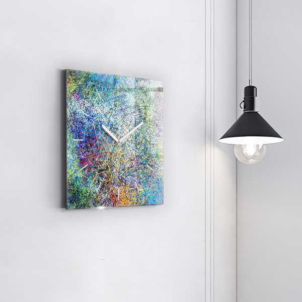 Ceas pătrat de perete din sticlă Abstracția - Emoții