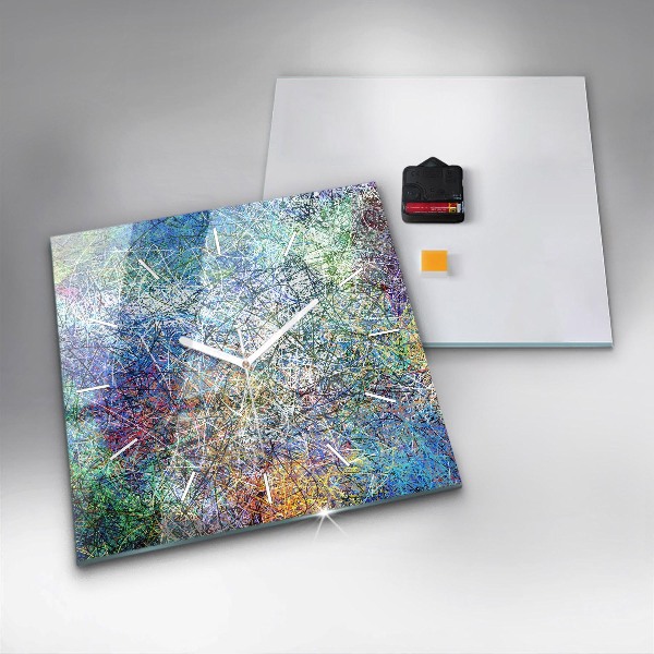 Ceas pătrat de perete din sticlă Abstracția - Emoții