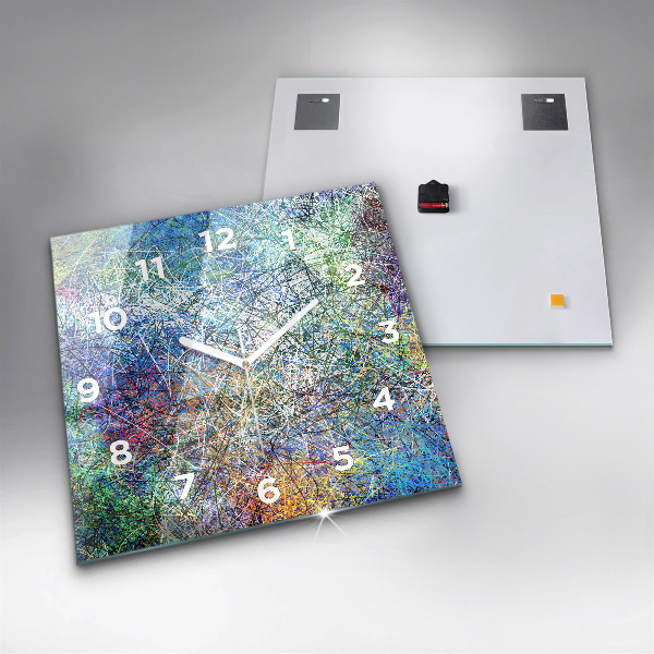 Ceas pătrat de perete din sticlă Abstracția - Emoții