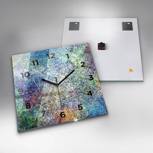 Ceas pătrat de perete din sticlă Abstracția - Emoții