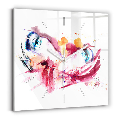 Ceas pătrat de perete din sticlă Cuplu romantic