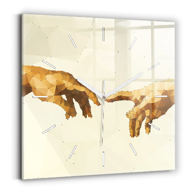 Ceas pătrat de perete din sticlă Crearea lui Adam