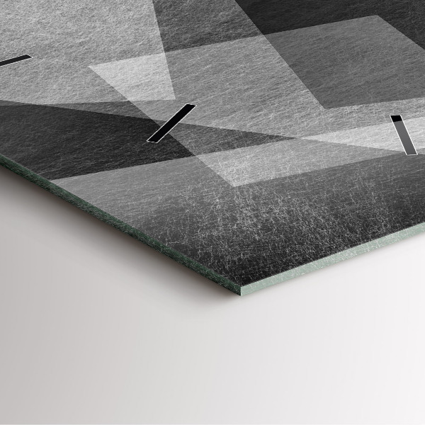 Ceas pătrat de perete din sticlă Abstracția geometrică