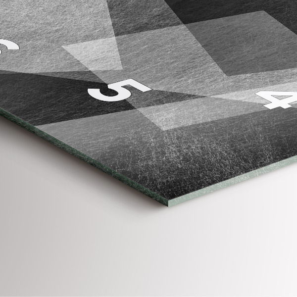 Ceas pătrat de perete din sticlă Abstracția geometrică