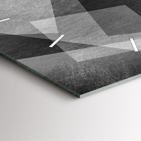 Ceas pătrat de perete din sticlă Abstracția geometrică