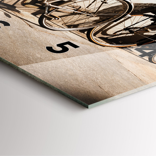 Ceas pătrat de perete din sticlă bicicleta italiană