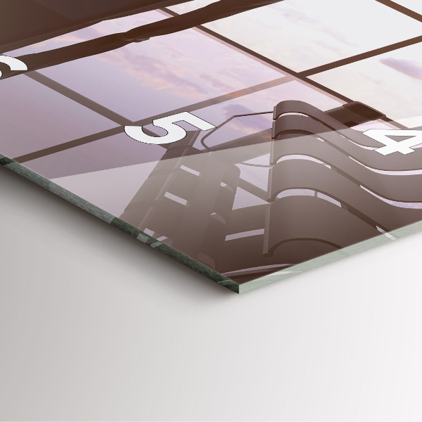 Ceas pătrat de perete din sticlă Omul la aeroport