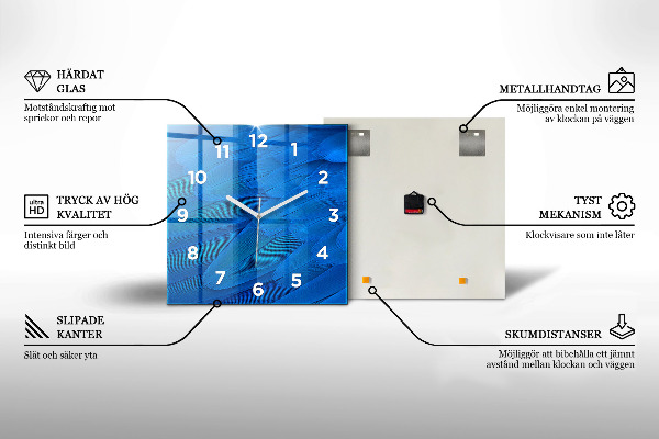 Ceas pătrat de perete din sticlă Omul la aeroport