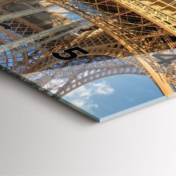 Ceas pătrat de perete din sticlă Turnul Eiffel din Franța