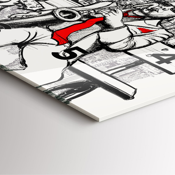 Ceas pătrat de perete din sticlă Jazz la New York