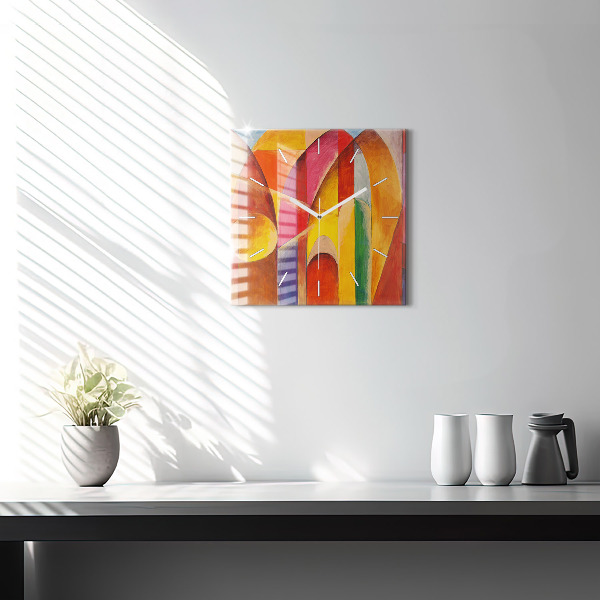 Ceas pătrat de perete din sticlă Artă Decorație Abstracție