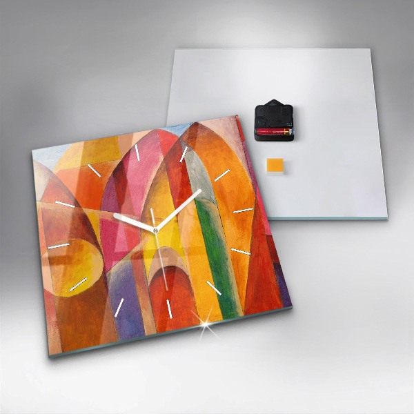 Ceas pătrat de perete din sticlă Artă Decorație Abstracție