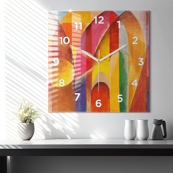 Ceas pătrat de perete din sticlă Artă Decorație Abstracție