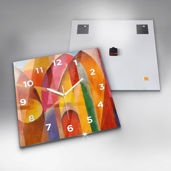 Ceas pătrat de perete din sticlă Artă Decorație Abstracție