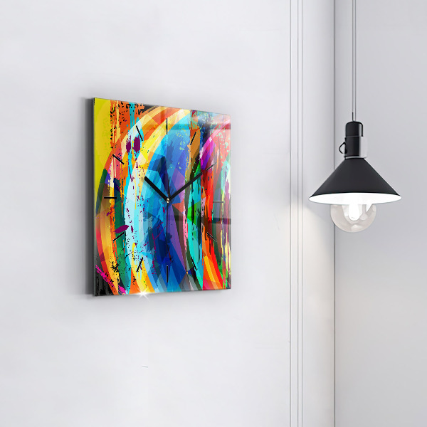 Ceas pătrat de perete din sticlă Fundal abstract