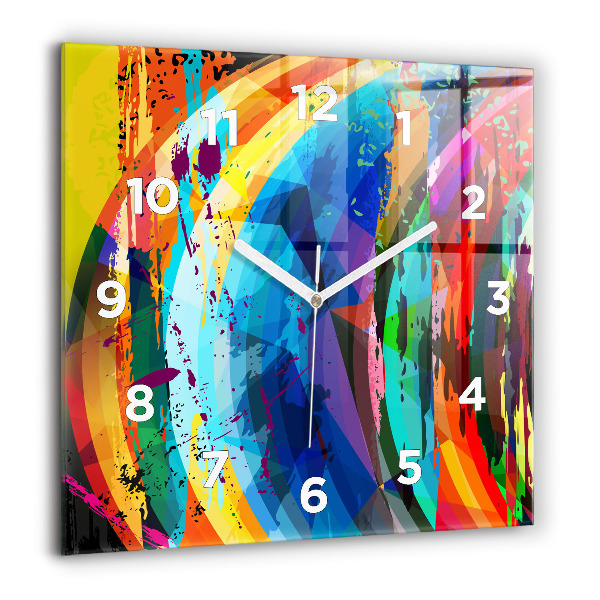 Ceas pătrat de perete din sticlă Fundal abstract