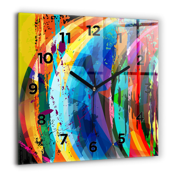 Ceas pătrat de perete din sticlă Fundal abstract