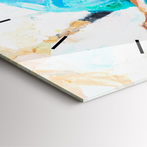 Ceas pătrat de perete din sticlă Pregătirea balerinei