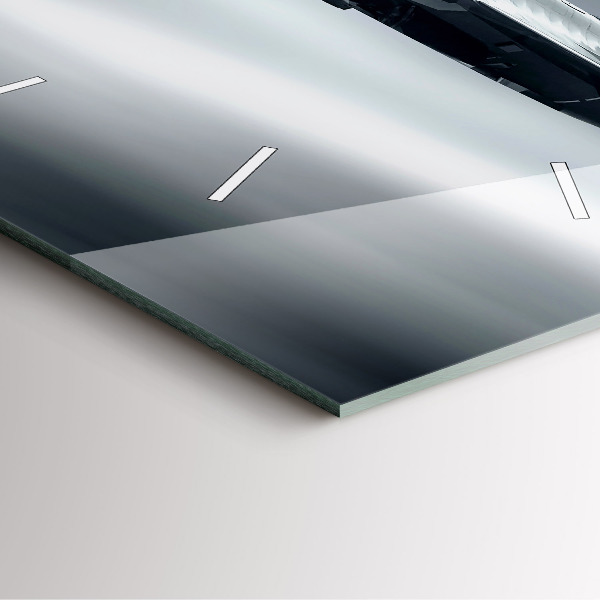 Ceas pătrat de perete din sticlă Avion militar în zbor