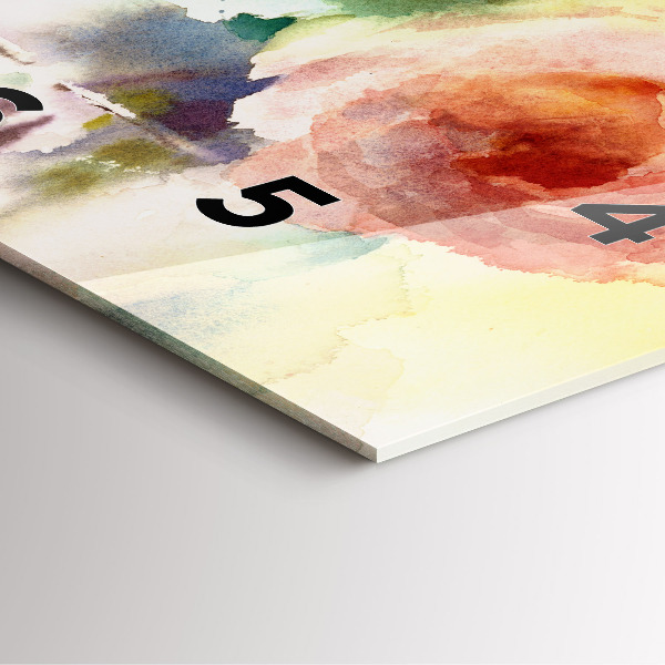 Ceas pătrat de perete din sticlă Trandafiri într-o vază de acuarelă