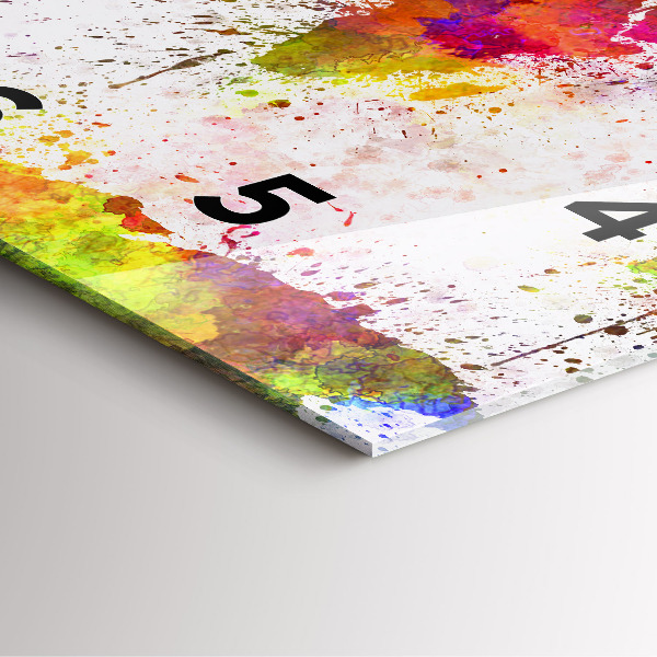 Ceas pătrat de perete din sticlă Harta lumii acuarela