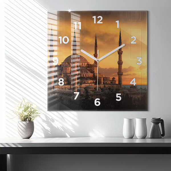 Ceas pătrat de perete din sticlă Moscheea din Istanbul