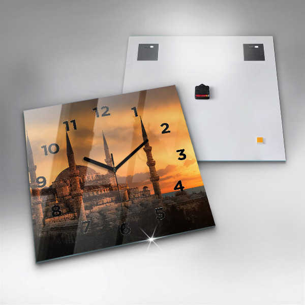Ceas pătrat de perete din sticlă Moscheea din Istanbul