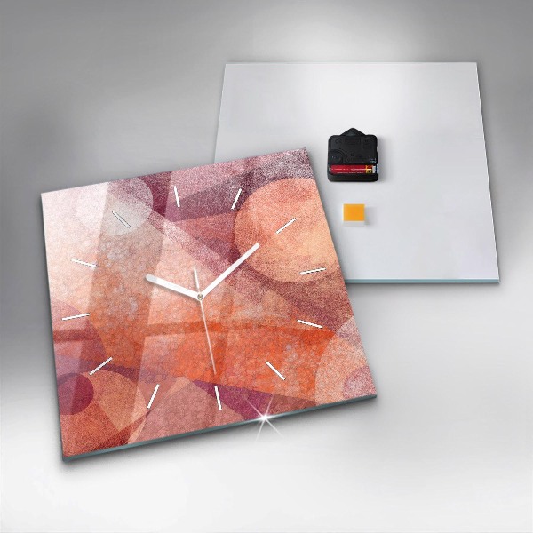 Ceas pătrat de perete din sticlă Abstracția geometrică
